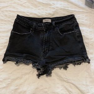 Forever 21 black high waisted stretch jean shorts